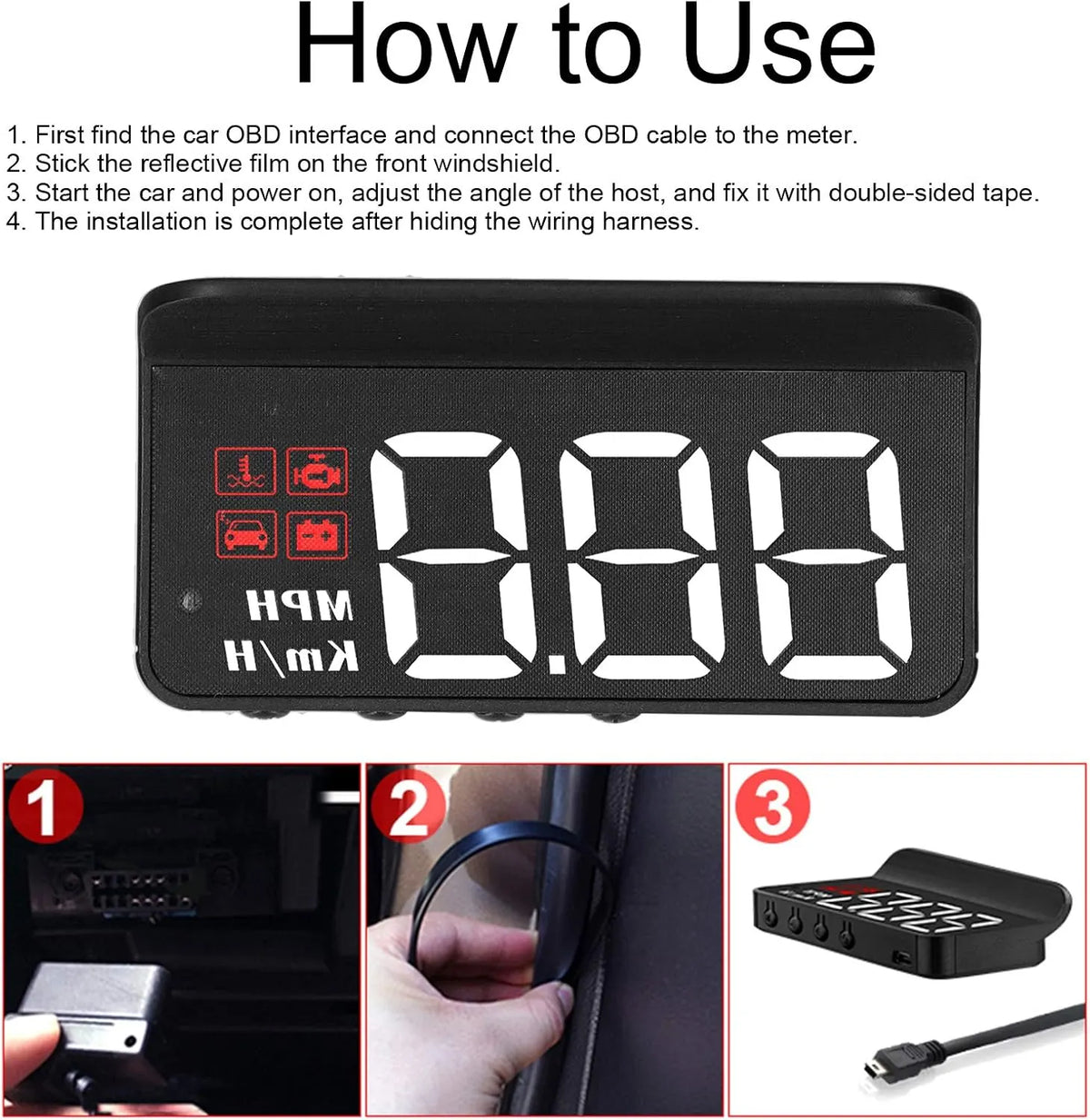 🎁New Year Hot Sale: HALF PRICE -OBD2 HUD Car Head Up Display Projector Speedometer