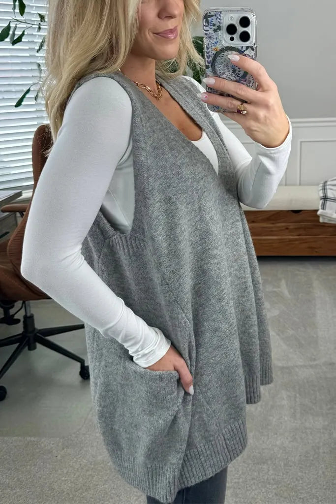 Women's Cozy Pocket Sweater Vest