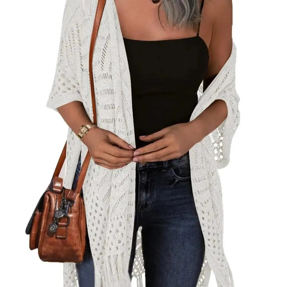🎉✨ Lightweight Crochet Boho Kimono