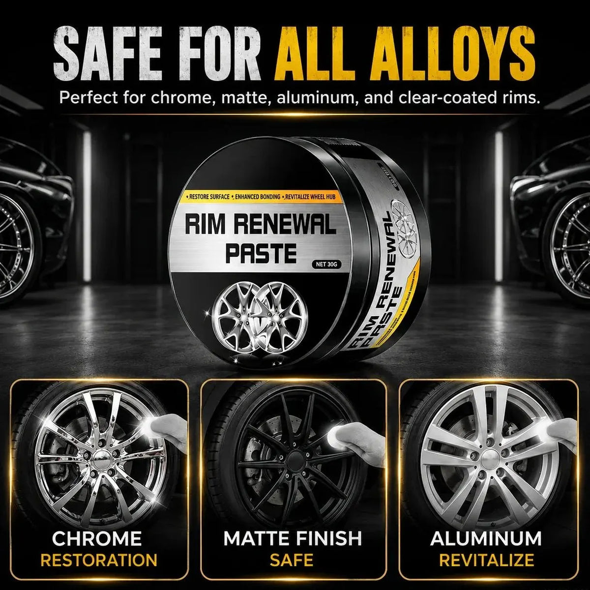 🎉🔥 Rim Renewal Paste — Restore, Polish & Protect Your Wheels Like a Pro (80g + Sponge)