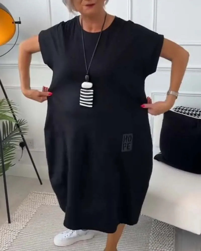 Yvenna - Simple Short-Sleeved Casual Dress