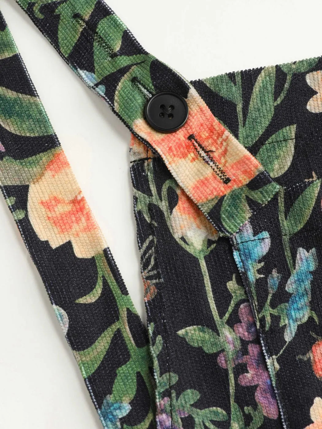 Floral Print Button Wide Leg Jumpsuit