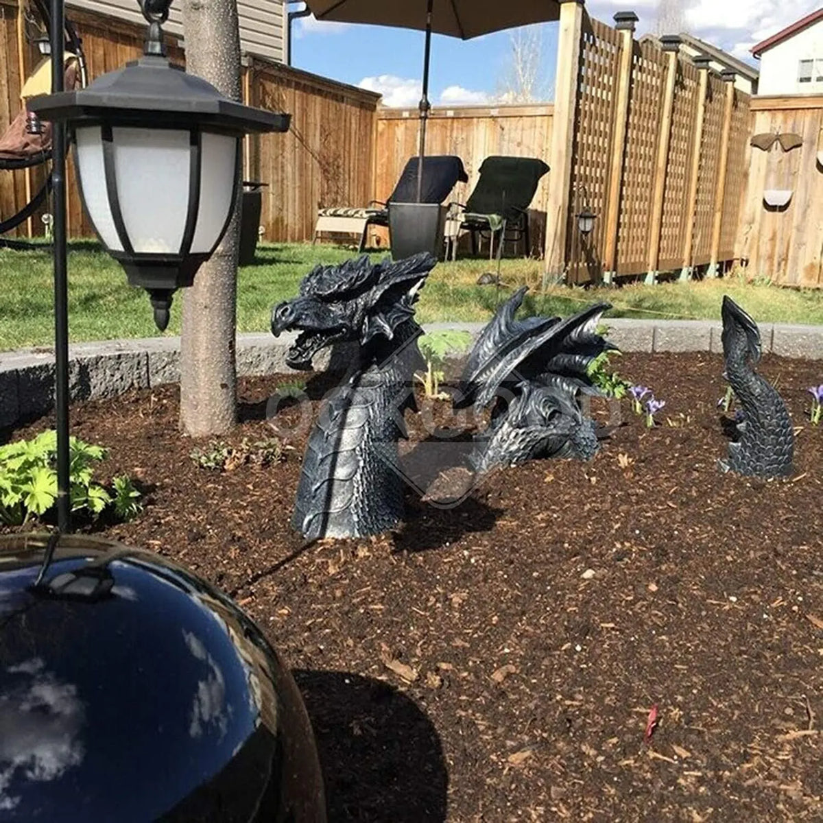 Gothic Resin Dragon Statue For Garden Yard Decoration