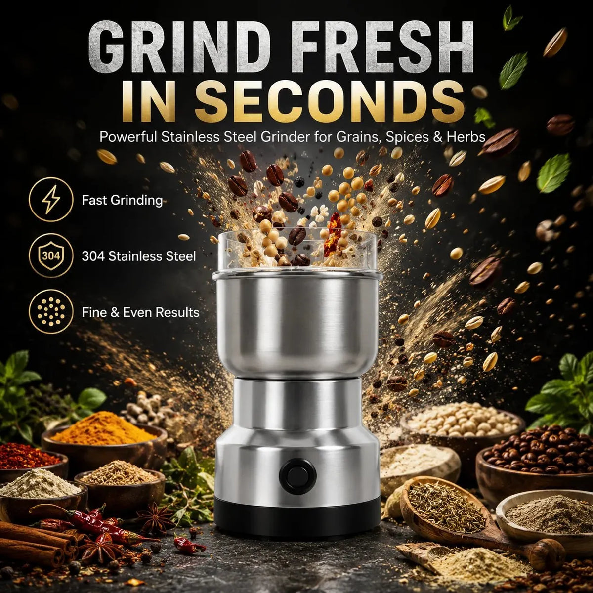 🔥HOT SALE🔥High-Speed Stainless Steel Grain Grinder