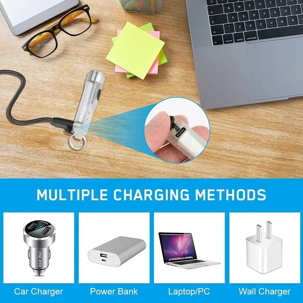 ✨ Rechargeable Mini Tactical Keychain Flashlight - 🔥Buy More Save More
