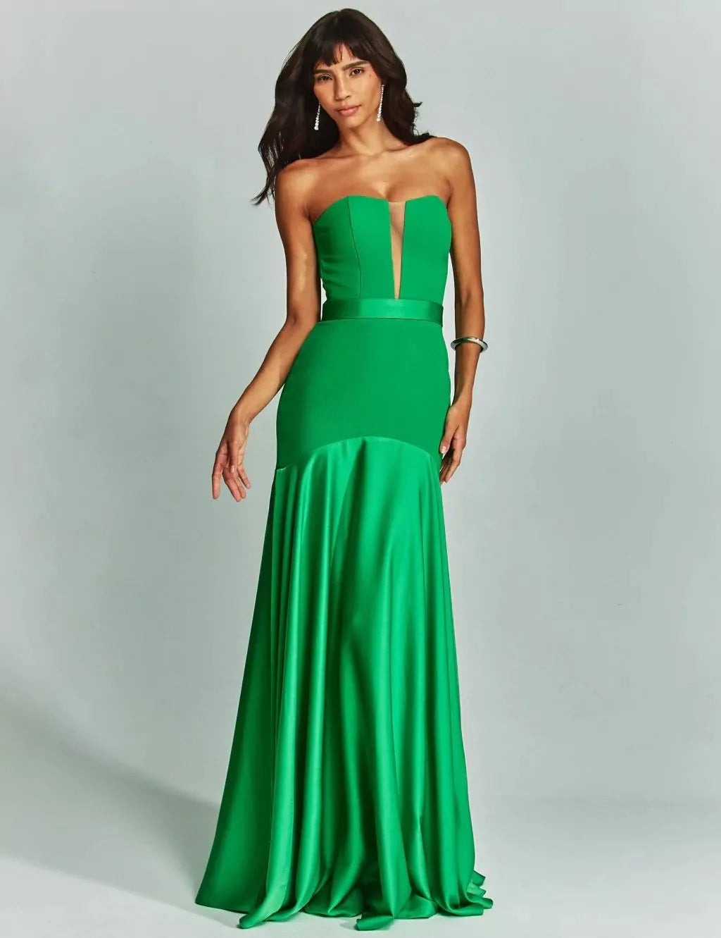 WOMEN'S TUBE TOP V-NECK WAISTED DRESS