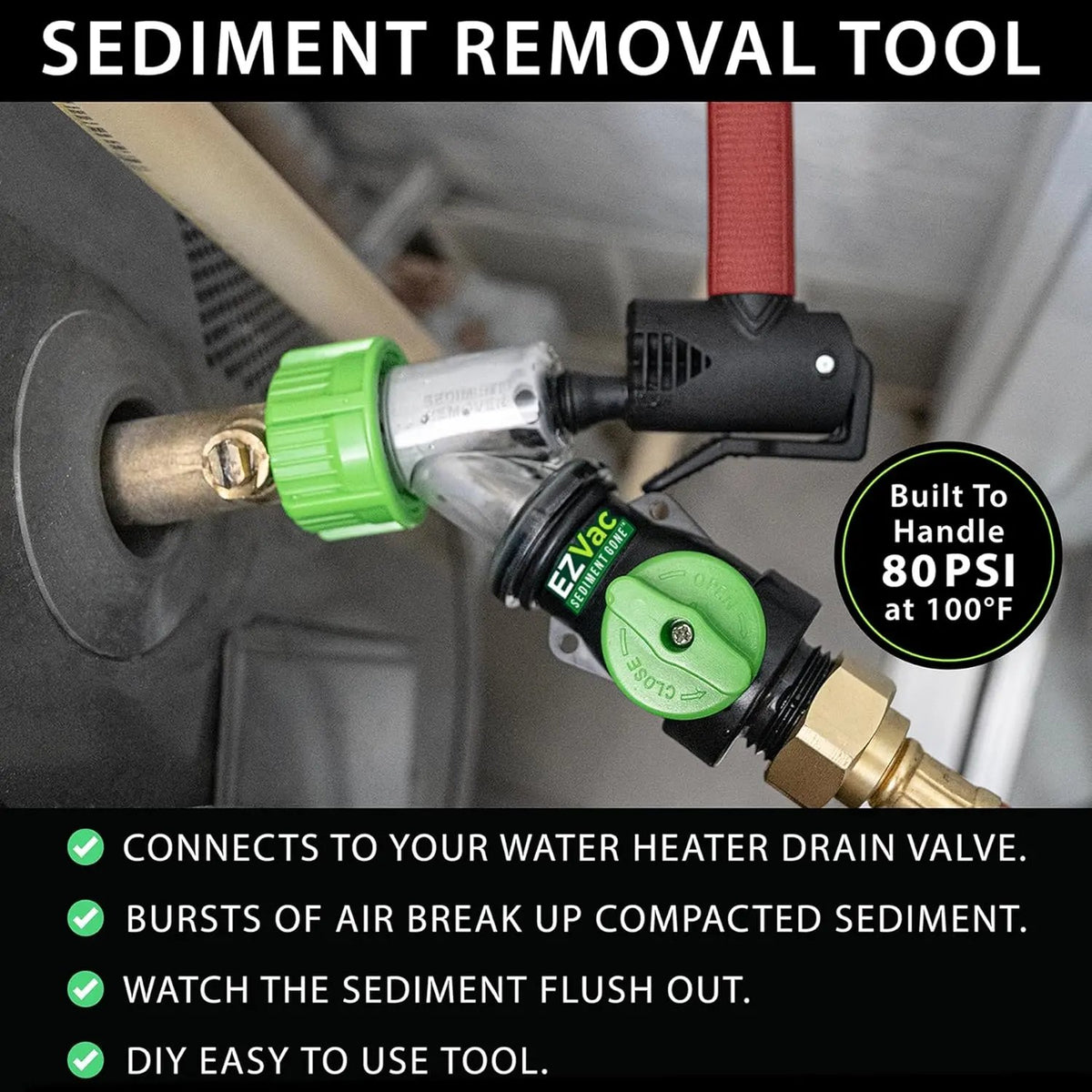 🎉Sediment Gone Water Heater Cleaning Tool – Removes Sediment Buildup & Improves Performance