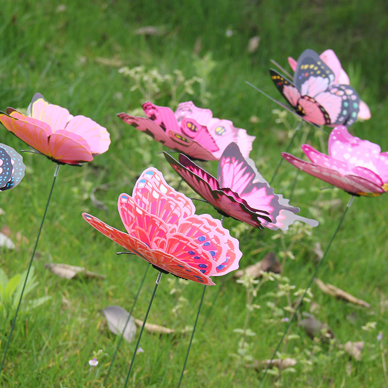 Fluttering Butterflies Garden Stake