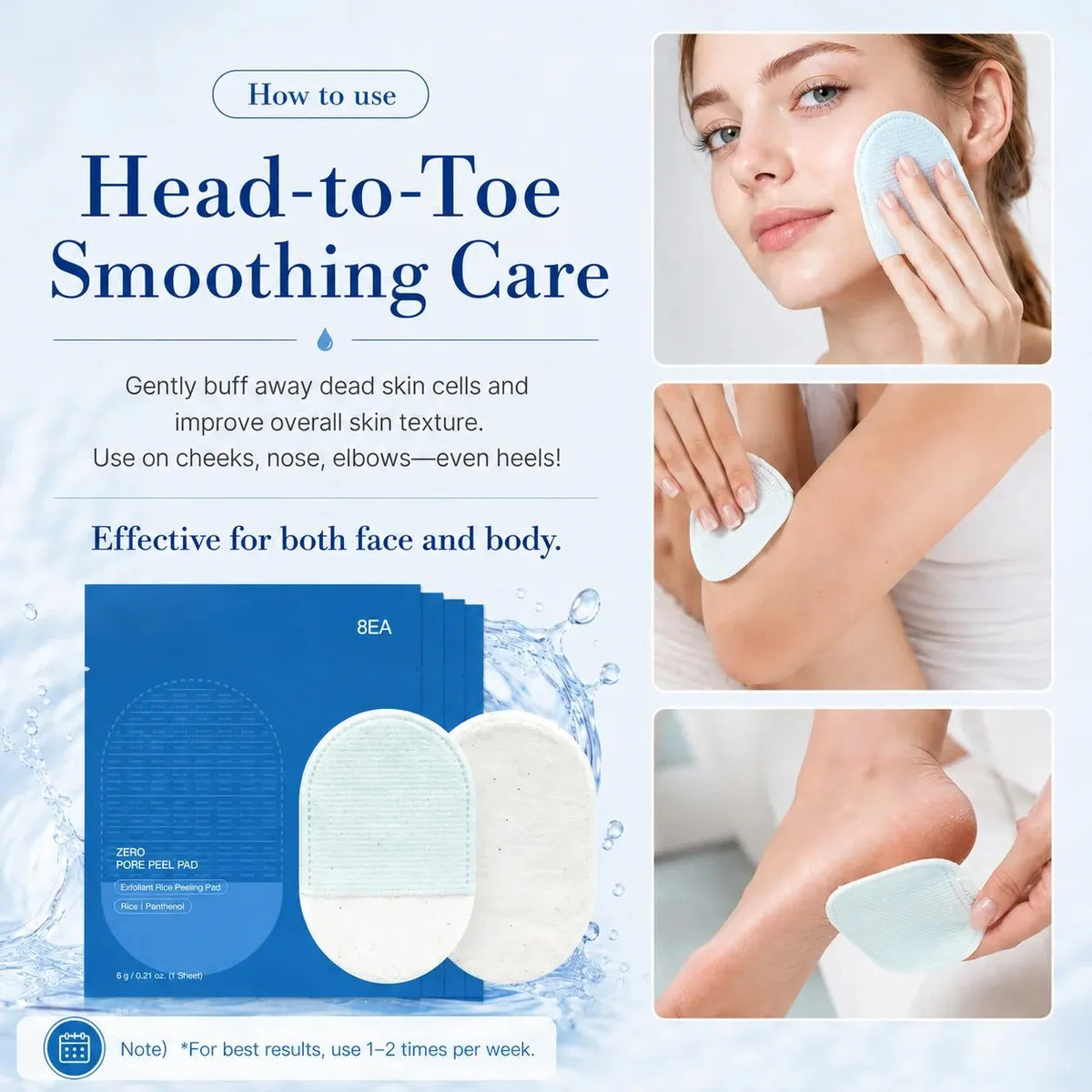 🔥HOT SALE🔥Body Exfoliating Scrub Pads For Bumpy Flaky Skin 8 Pack