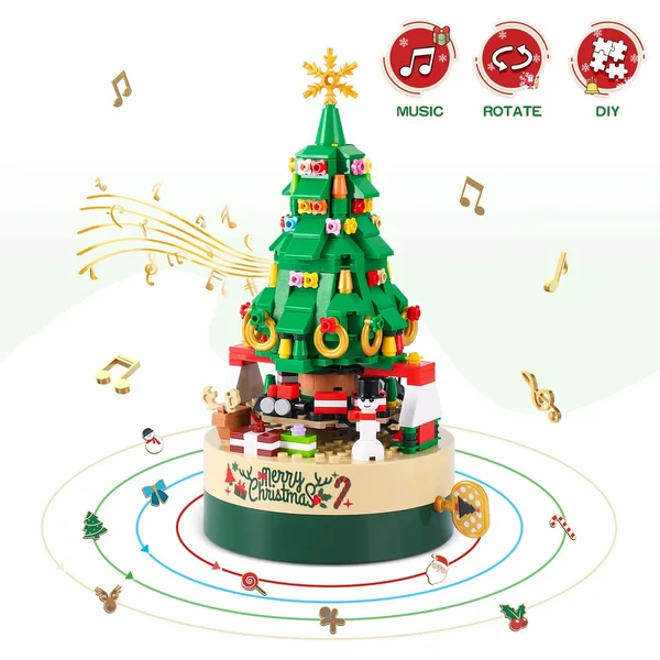 DIY Christmas Tree Brick Music Box