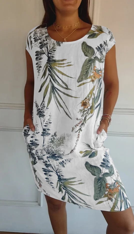 🌸🌸 Casual Printed Dress with Pockets
