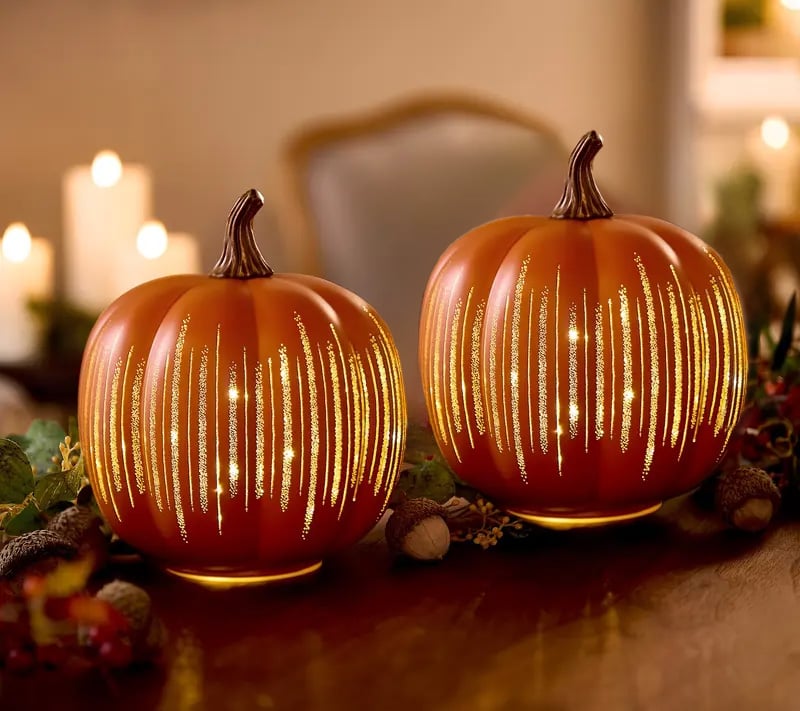 Illuminated Starry Night Pumpkins by Valerie