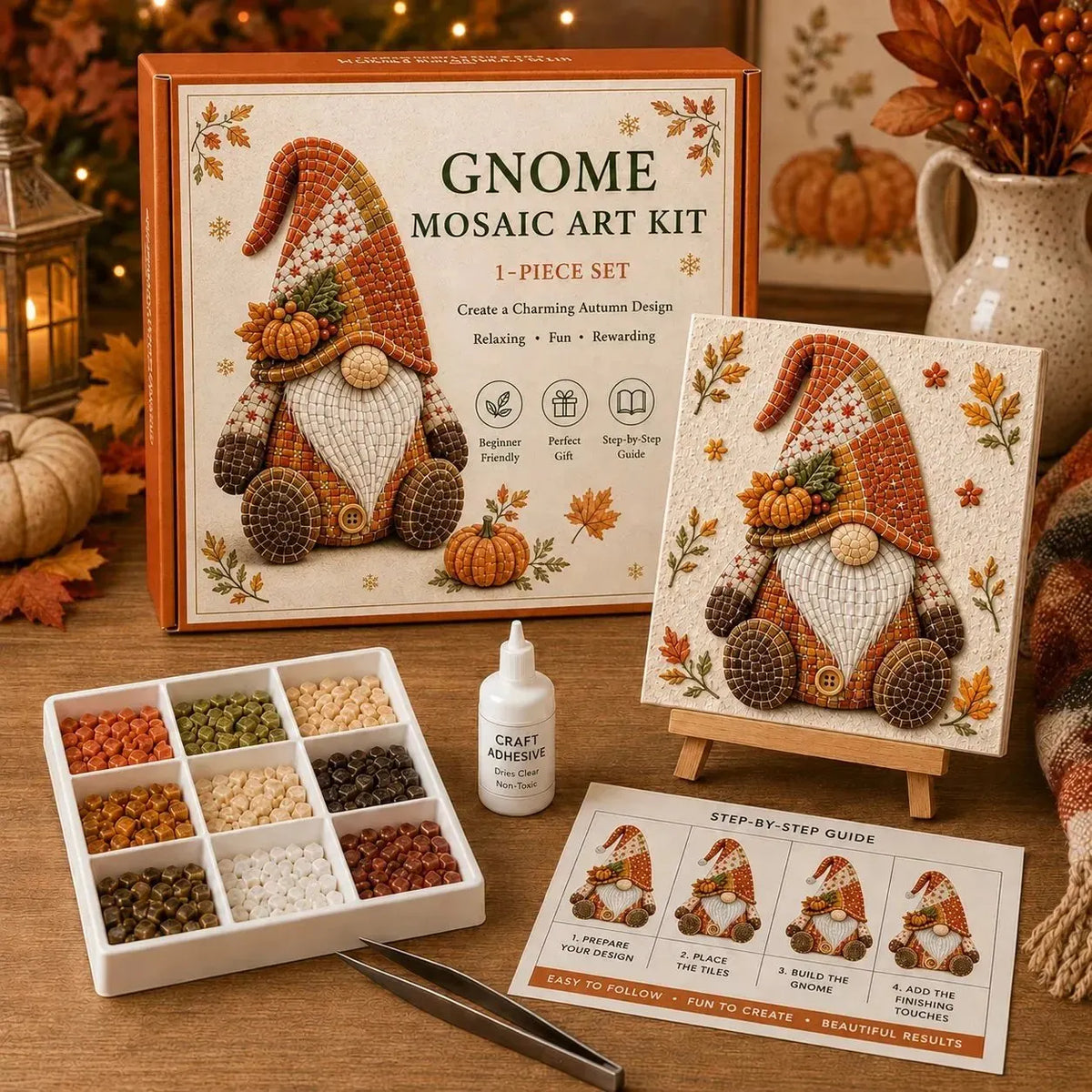 🔥HOT SALE🔥Last Day 50% OFF -  🌸Gnome Mosaic Art Kit – Create Your Own Charming Handmade Masterpiece