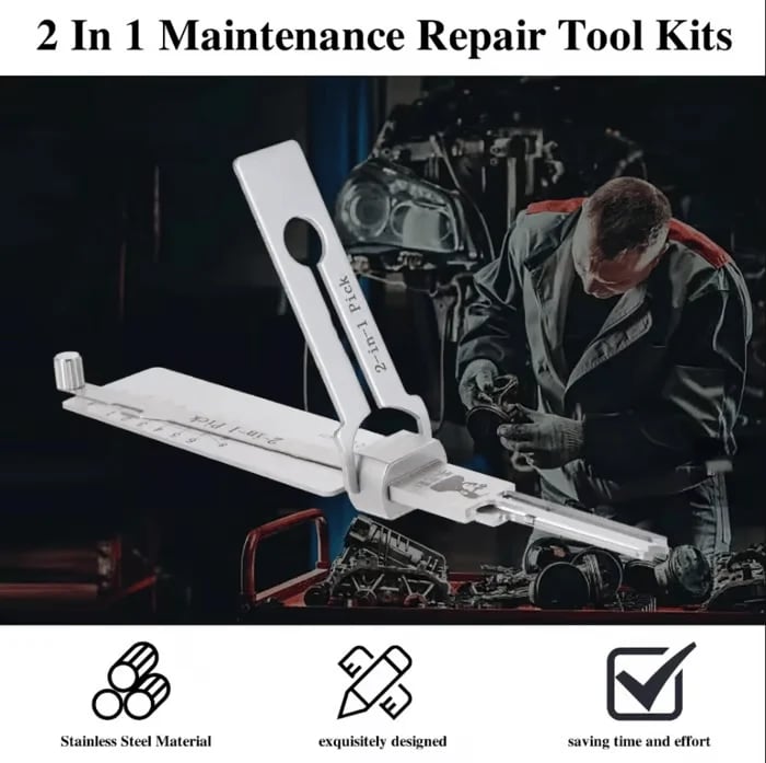 🎉⚒️Stainless Steel Master Key Decoder, SS001 Pro Lock Pick Tool for Beginners, Practical Locks for Lock Lock,Lock Pick Set(Only applicable to Flat Key Lock)