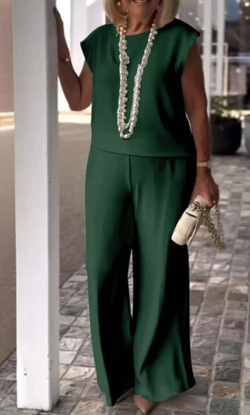 💕Limited Time 48% Off💕Women's Crew Neck Sleeveless Top and Pants Set