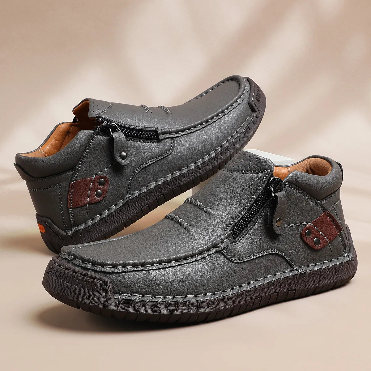 Men’s Handmade Premium Leather Slip-On Driving Boots
