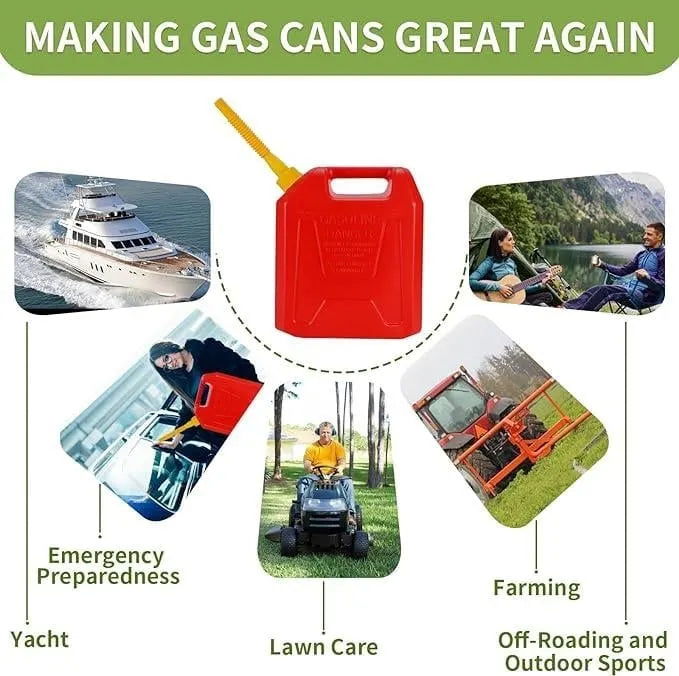 🎉Universal Gas Can Spout Replacement Kit — Flexible Leak-Proof Nozzle, Fits 1–10 Gal Cans