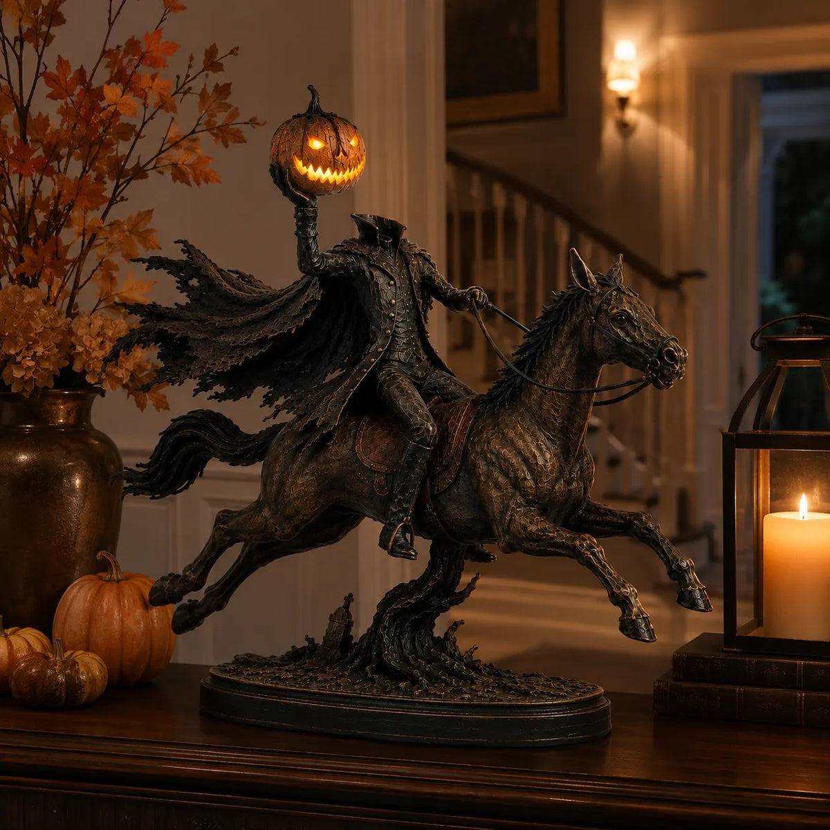 Lighted Headless Horseman Statue