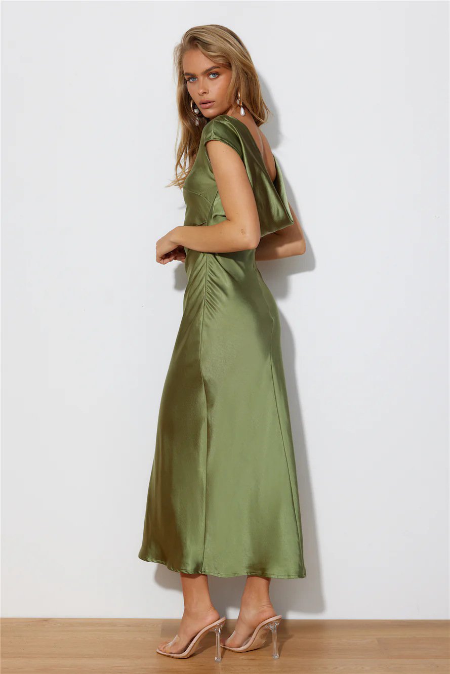 Faithful Nights Satin Midi Dress