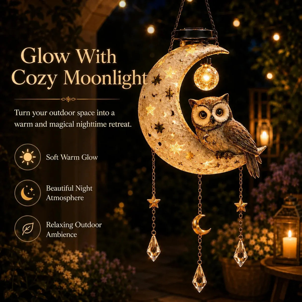 🎉 Solar Owl Moon Garden Light(21.3in*7.9in*13.0in)