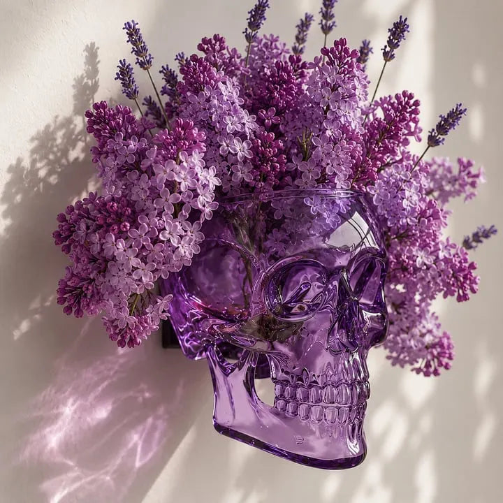 Gothic Skull Wall Vase 💀🌸 – Hangable & Tabletop Freestanding