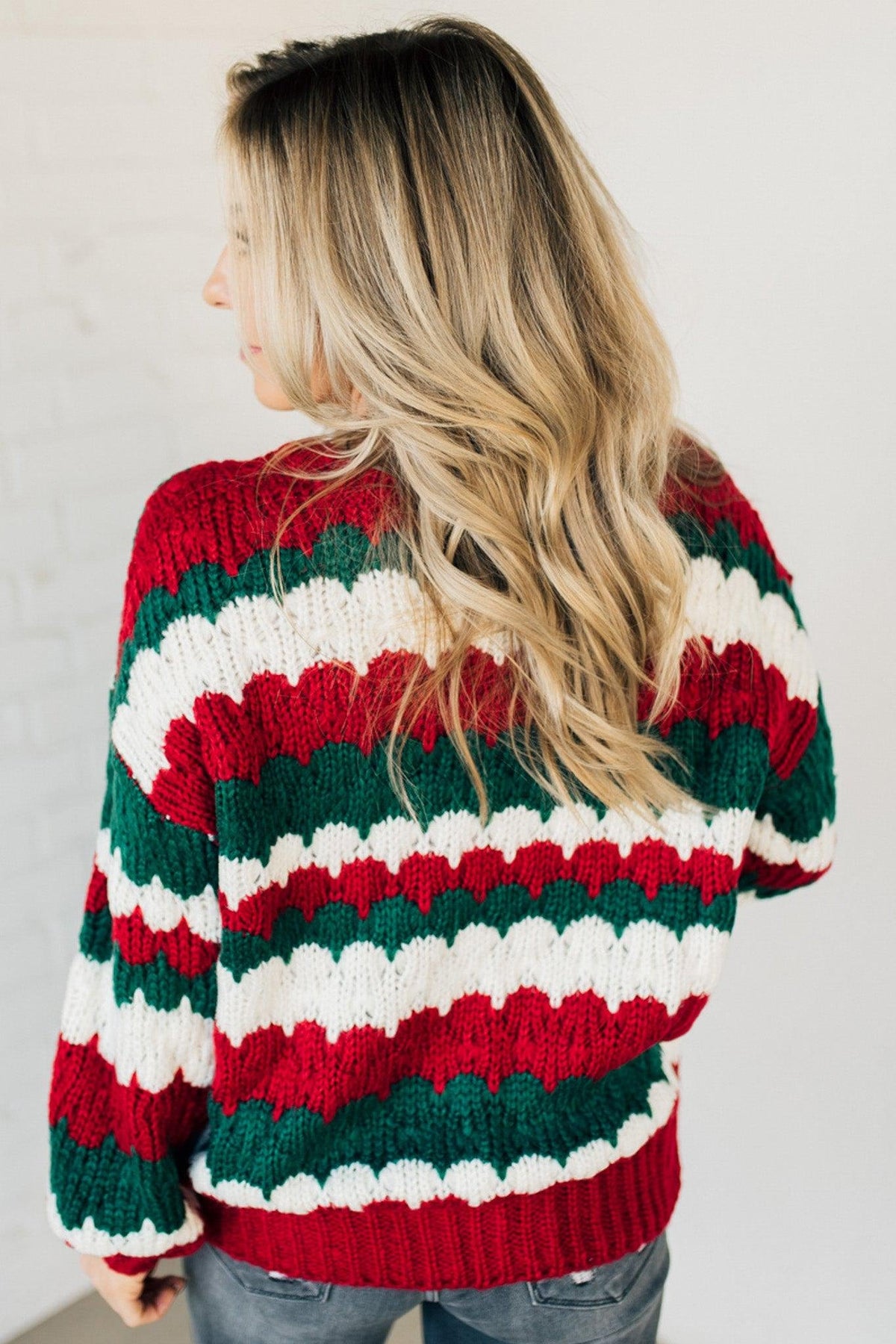 Christmas themed Scalloped Holiday Sweater