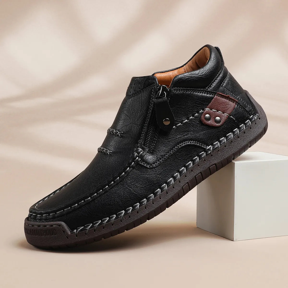 Men’s Handmade Premium Leather Slip-On Driving Boots