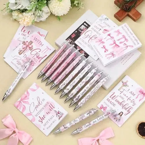 ✝️Christian Gifts Set: Motivational Pens & Bible Verse Notebooks – Inspire Your Faith Journey🌸