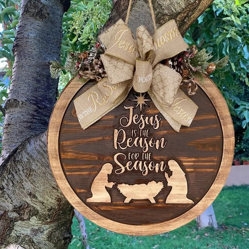 Christmas Sign-Jesus is the reason for the season,christmas wreath, jesus wreath, holiday wreath, decorative wreath