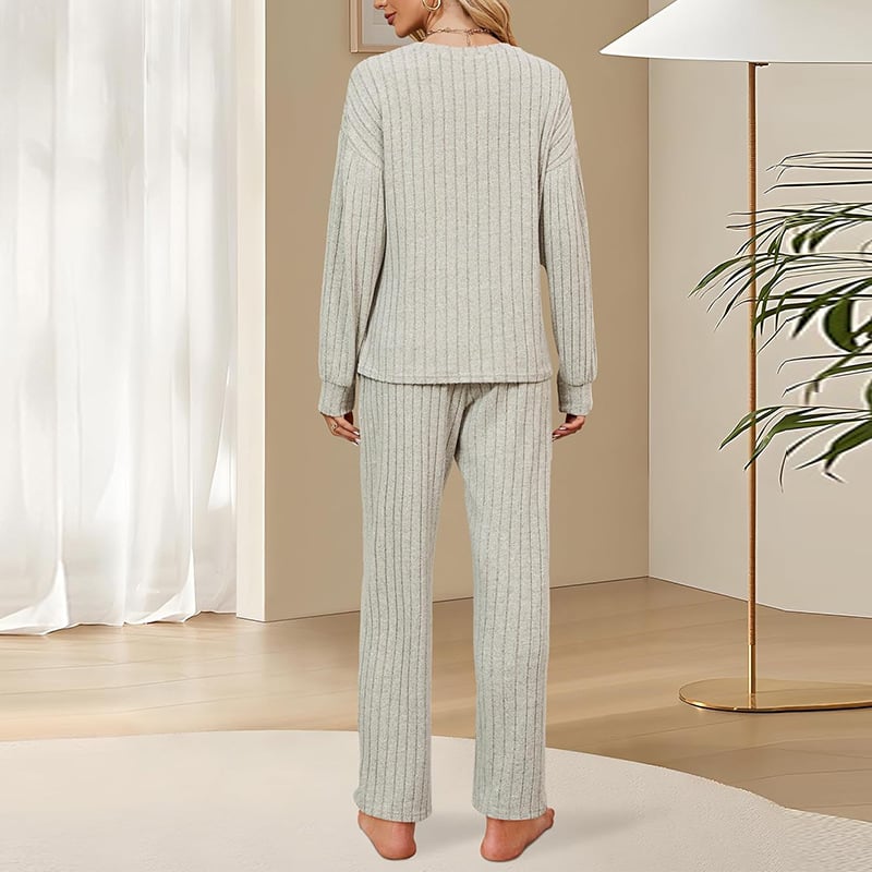 Women's Casual Loungewear Cute Long Sleeve Pajama 2-Piece Set