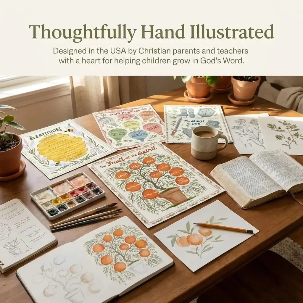 ⛪Sunday School Decorations for Classroom, 11x14in Books of the Bible Poster, 15-Piece Bible Posters for Kids✝💕