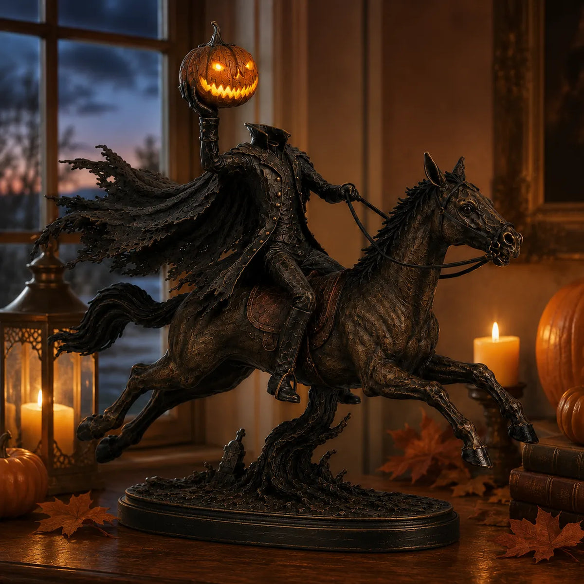 Lighted Headless Horseman Statue
