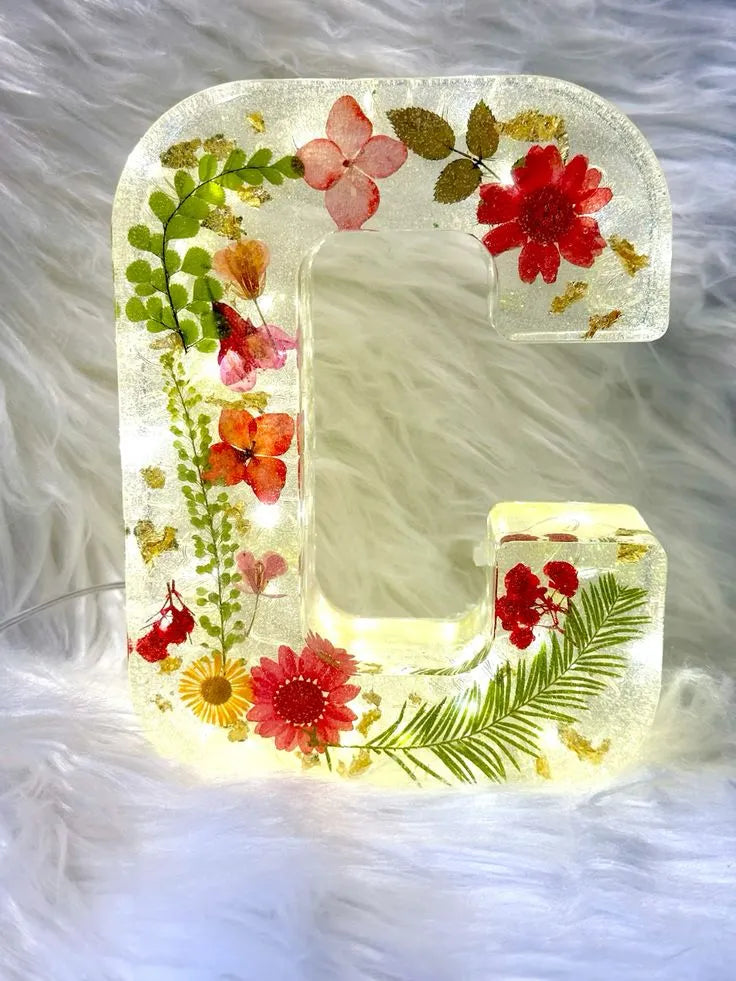Handmade Floral Resin Night Light🕰