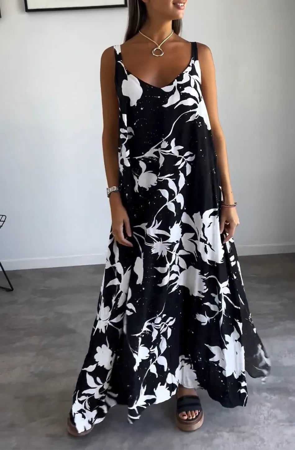 Women's Flared Dress with Print