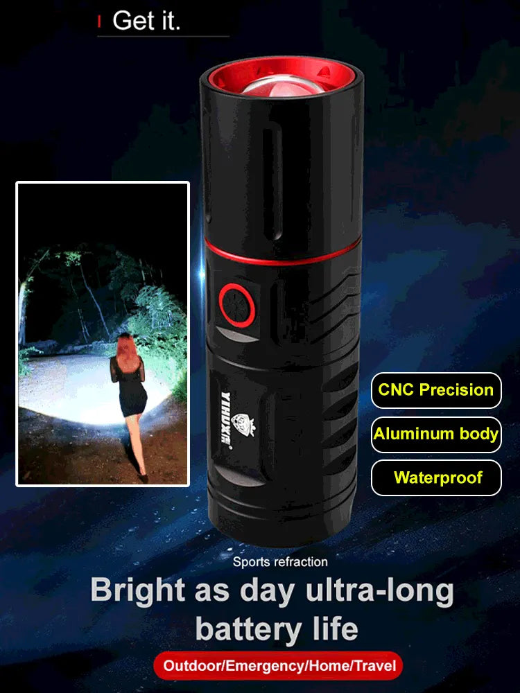 ✨Telescopic Zoom Long-Range Outdoor Bright Flashlight(50% OFF)