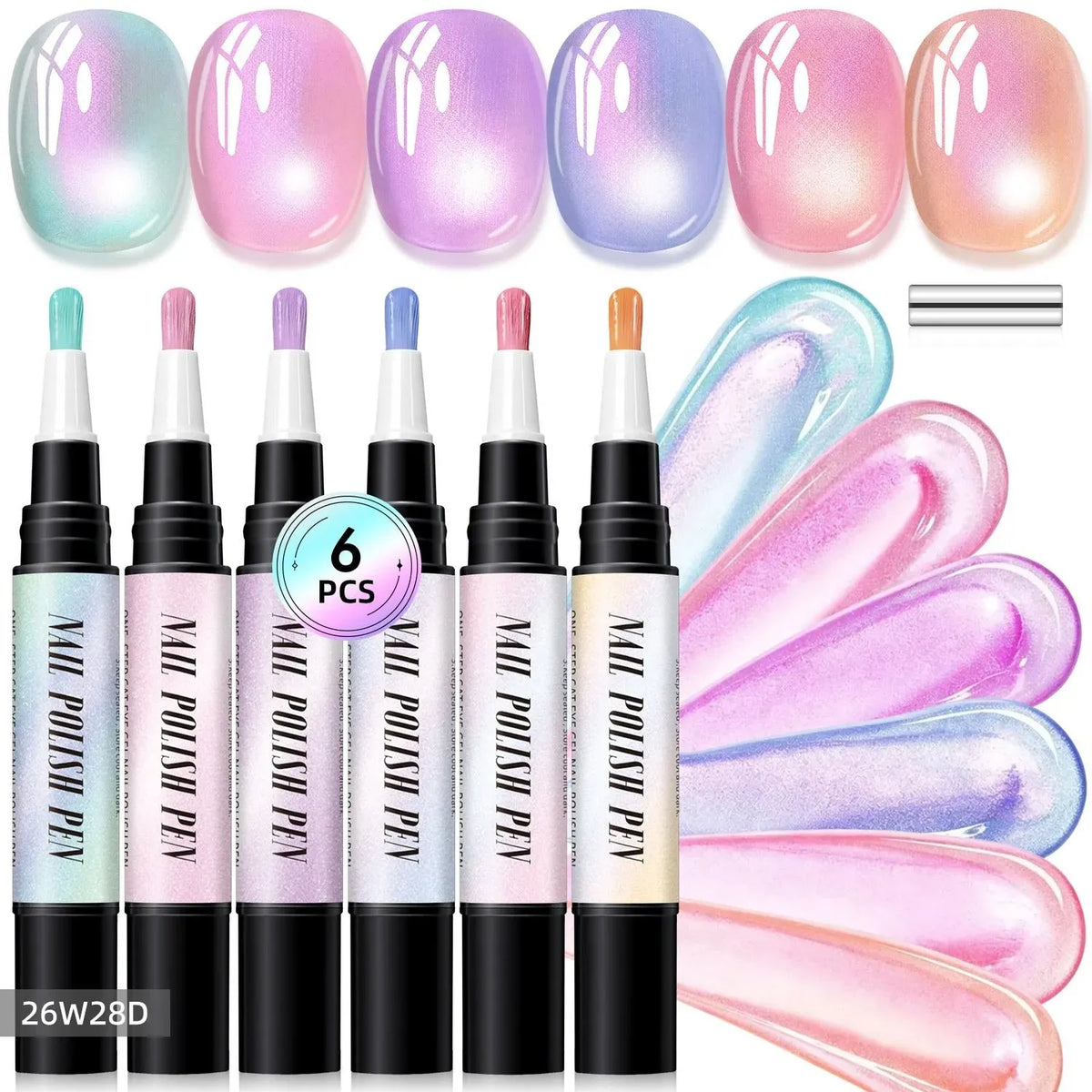 🎉💅 6PCS One-Step Gel Nail Art Pen Set – Salon Beauty at Home