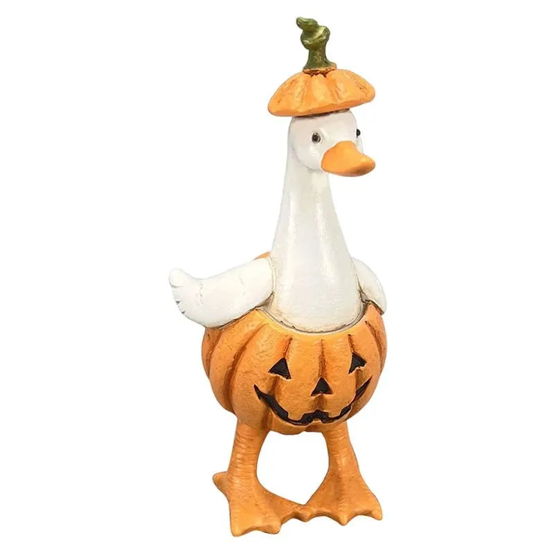 🔥 HOT SALE 🔥🎃BORING HALLOWEEN DECOR?🎃 Spooky Duck Set – Hand-Painted, 5 Characters, Weather-Resistant – For Shelves, Desks & Outdoors! 🦇