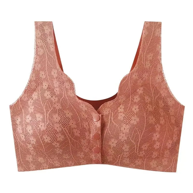 ✨SALE 49% 🔥🔥🔥– Plus Size Zero Feel Lace Full Coverage Front Closure Bra