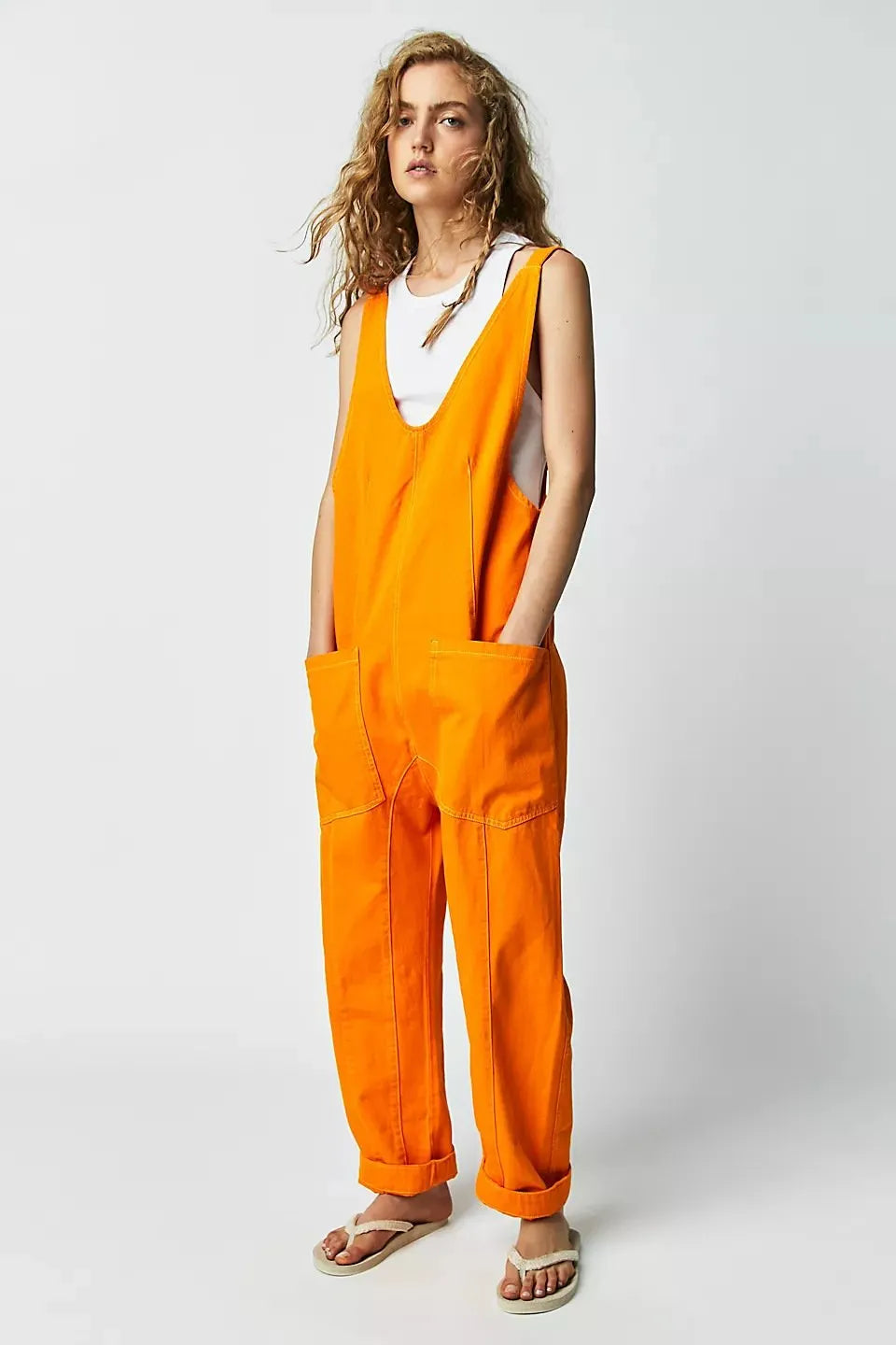 Denim Jumpsuit With Pockets (Buy 2 Free Shipping)