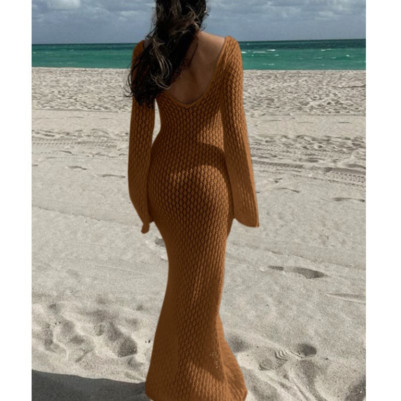 Hollowed-out Textured Dress