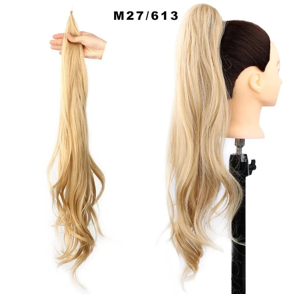32 Inch Wavy Stick Hair With A Long Ponytail