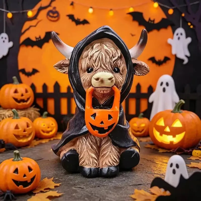 🔥HOT SALE🔥🔥 55% OFF TODAY 🎃 Halloween Highland Cow Resin Figurines