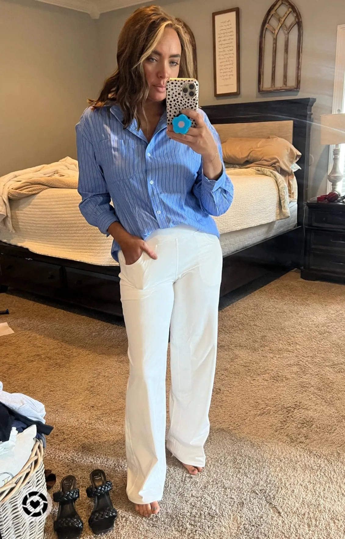 Woman's Stretch Wide Leg Pants Yoga Pants with Pockets