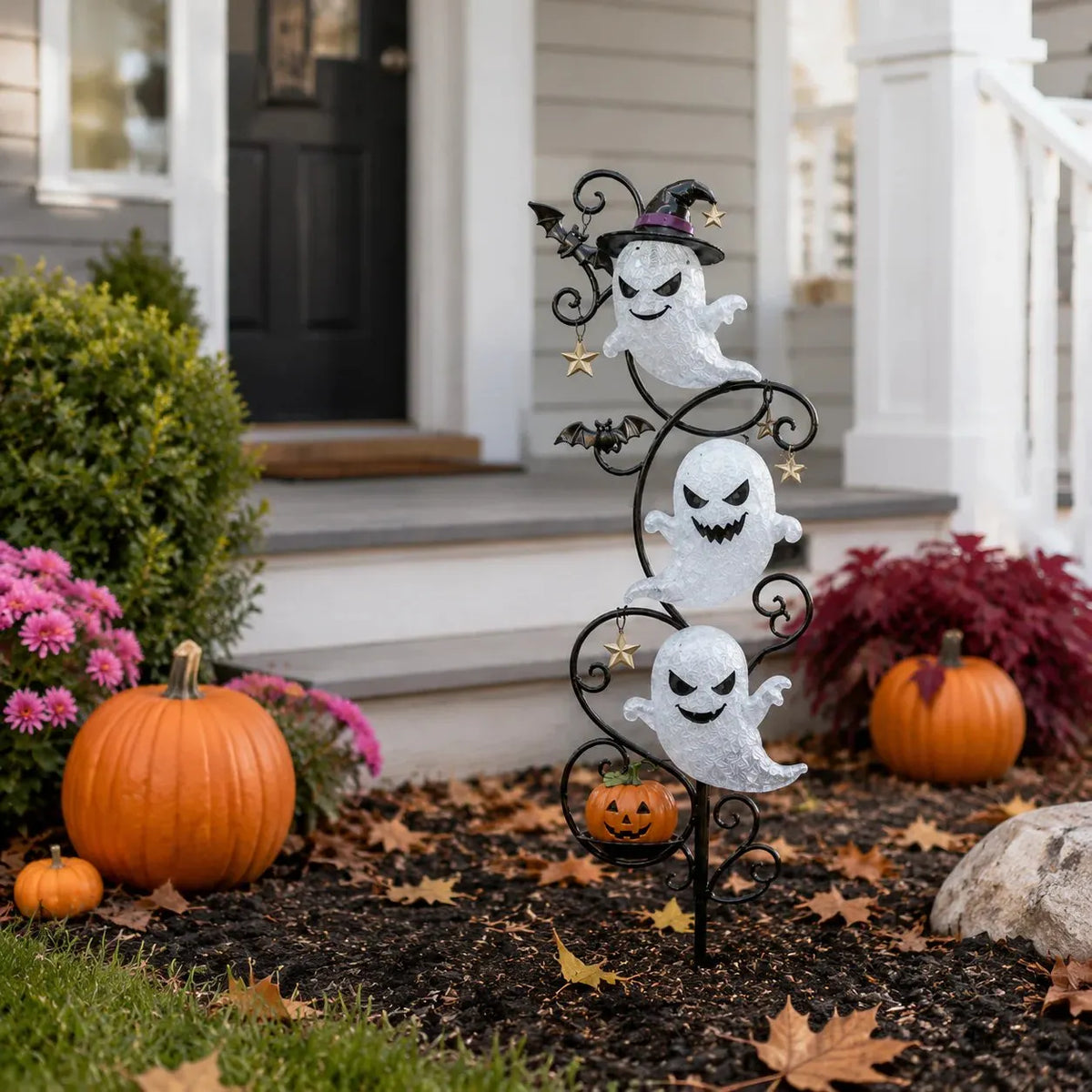 🔥Last Day Promotion!☀Solar-Powered Little Ghost Garden Stake Light | Whimsical Halloween Outdoor Decor