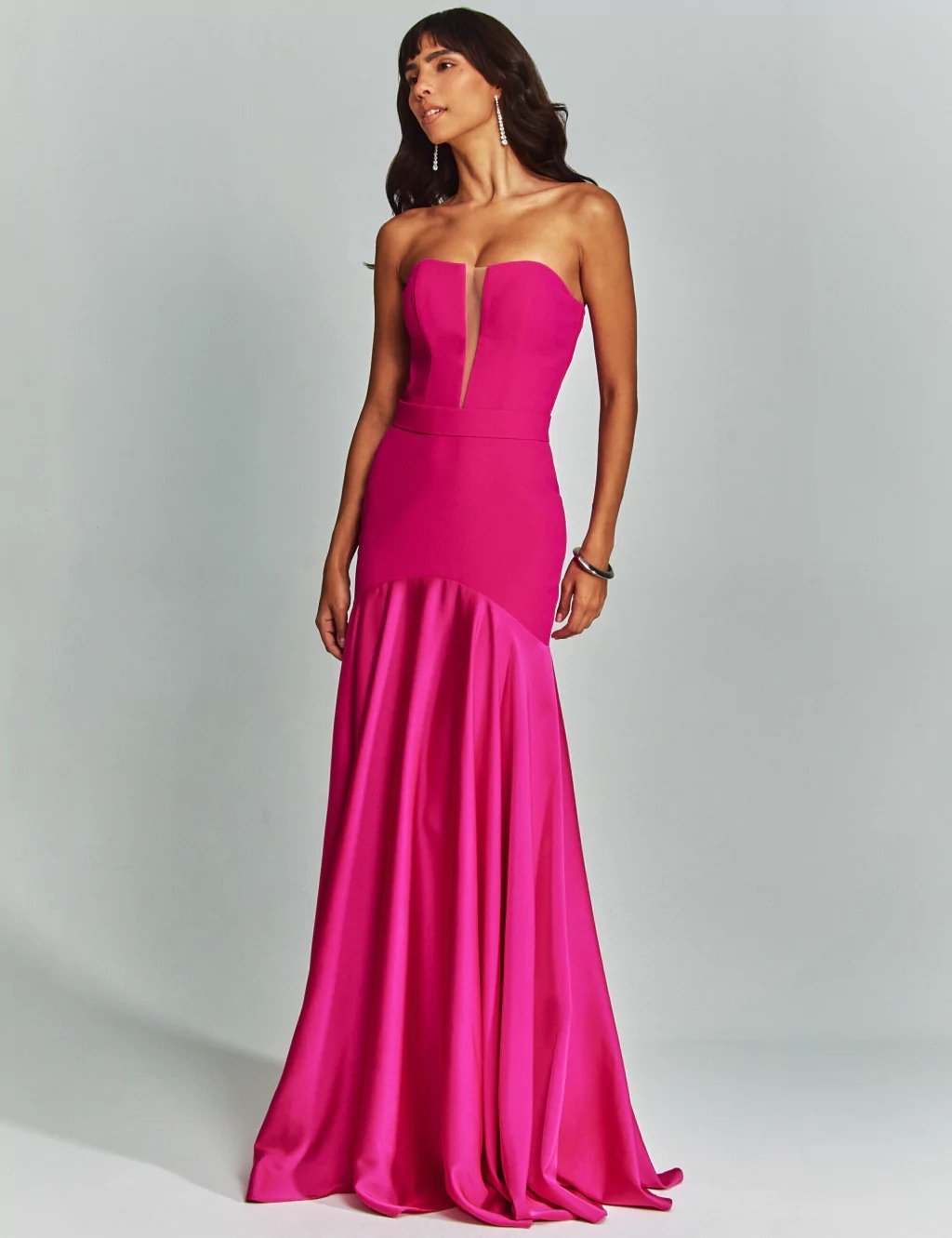 WOMEN'S TUBE TOP V-NECK WAISTED DRESS