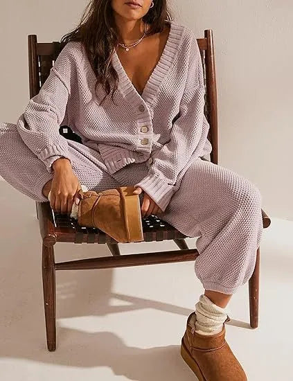 Soft Ribbed Knit Cardigan Set (FREE SHIPPING)