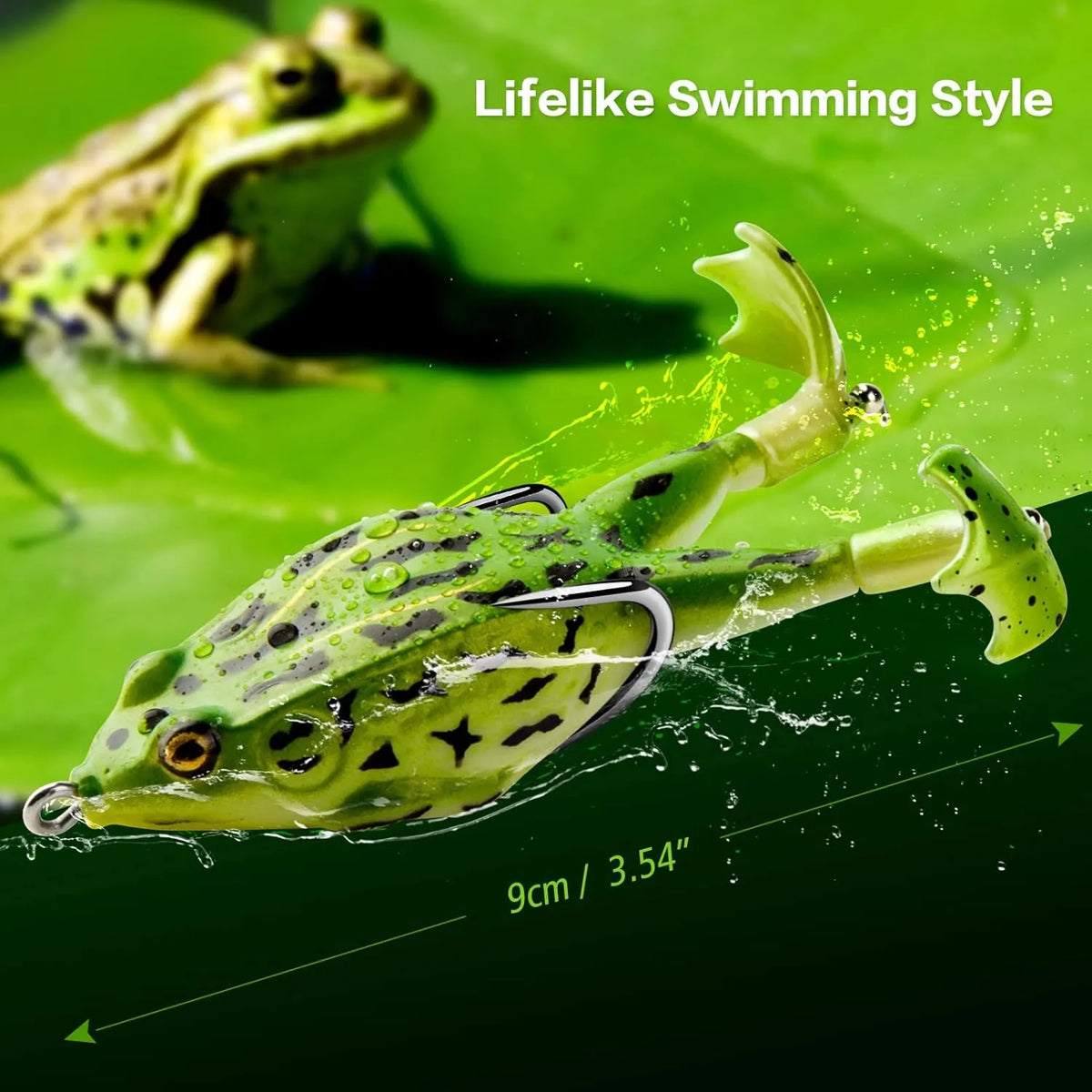 🎉🔥HOT SALE🔥🐸Frog Lure Bass Trout Realistic Prop with Weedless Hooks for Freshwater Saltwater
