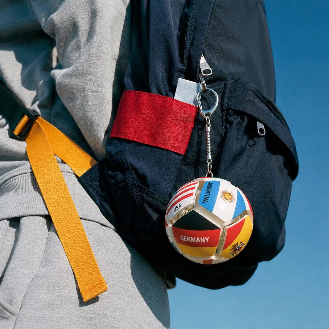 🏆⚽ Officially Licensed World Flag Soccer Fidget Keychain | Pocket Stress Relief Toy