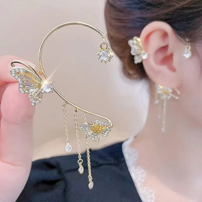 🔥HOT SALE🔥✨🦋Cubic zirconia earrings with butterfly fringes