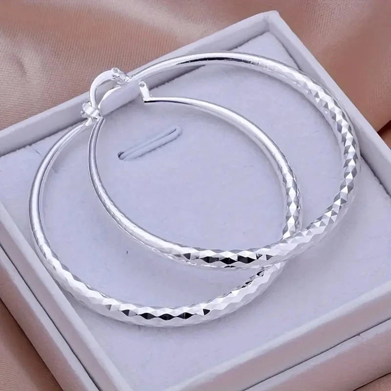 🔥 HOT SALE 🔥🎉 BUY 1 GET 1 FREE 🎁 Diamond-Cut Hoop Earrings for Women – Elegant, Sparkling 💎